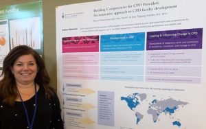 Photograph of Dr. Suzan Schneeweiss in Front of Poster at CACME Conference